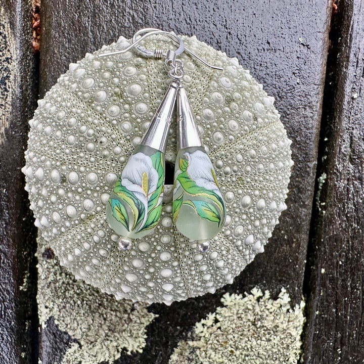 Japanese decal drop earrings