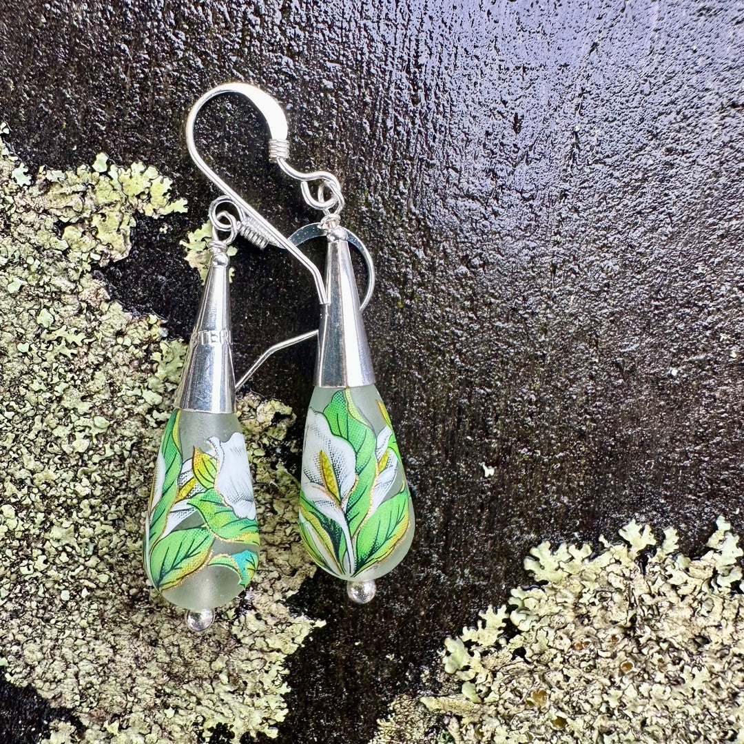 Japanese decal drop earrings