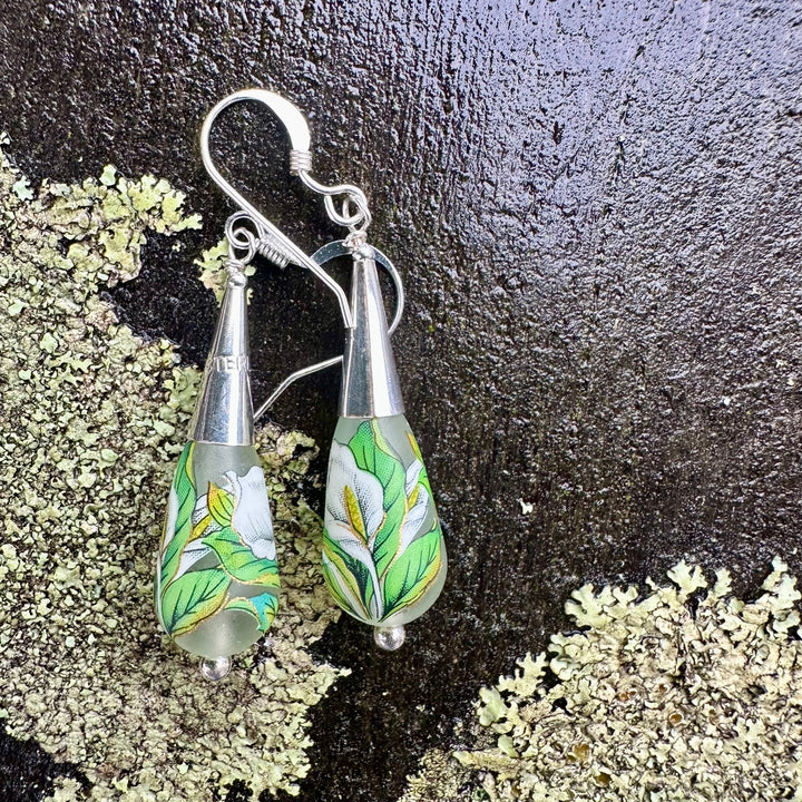 Japanese decal drop earrings
