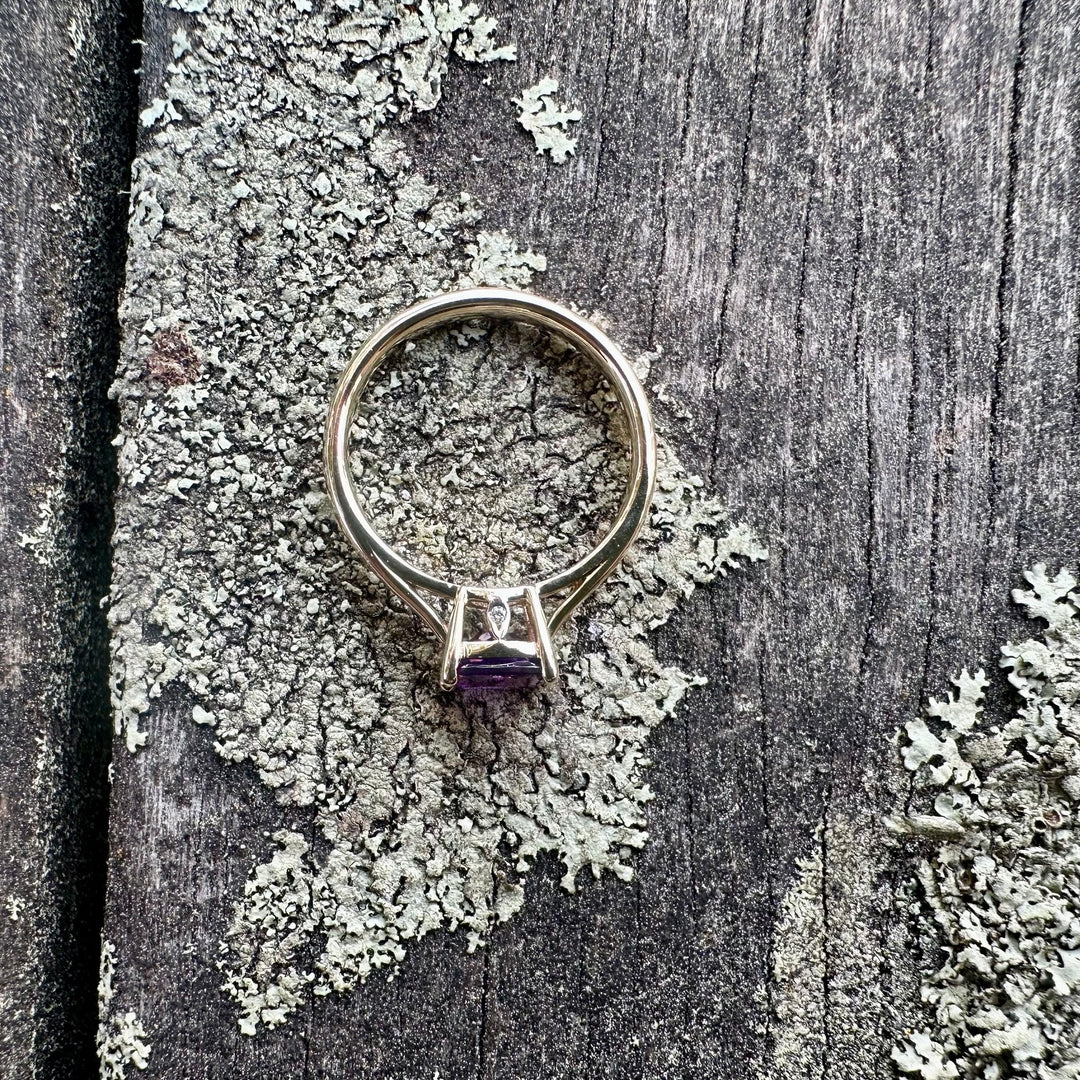 .77ct cushion cut amethyst ring