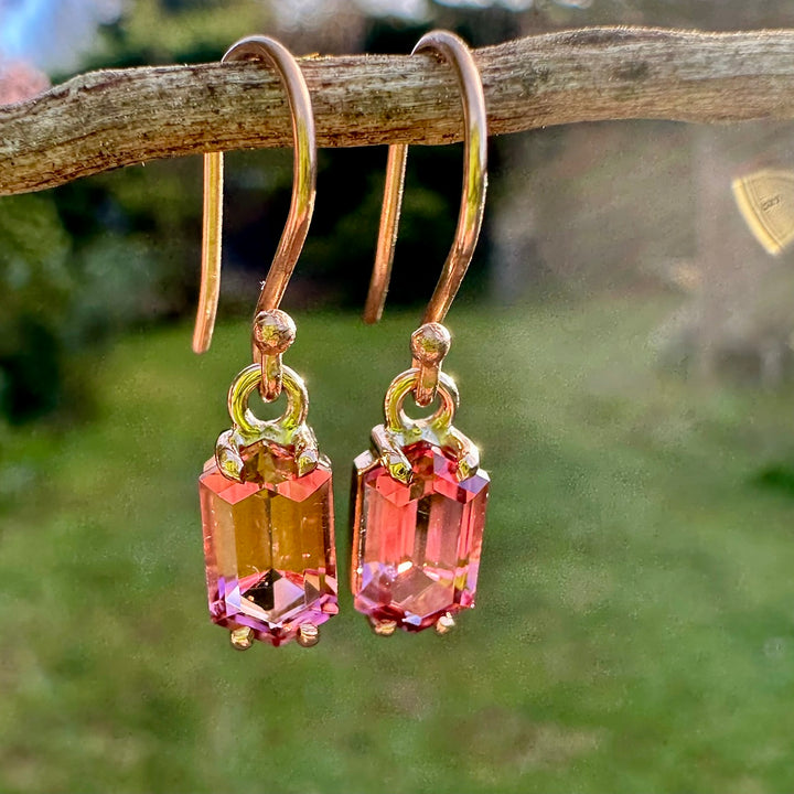 Pink tourmaline earrings