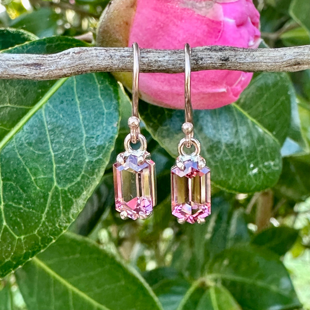 Pink tourmaline earrings