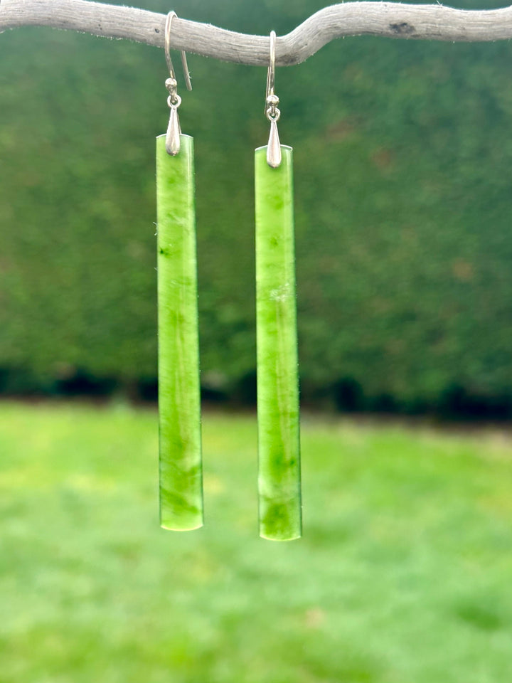 Very long translucent earrings