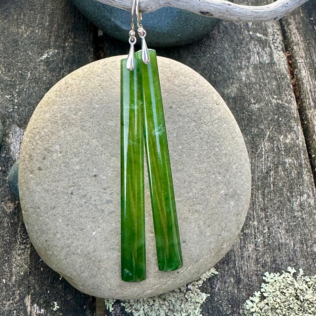 Very long translucent earrings