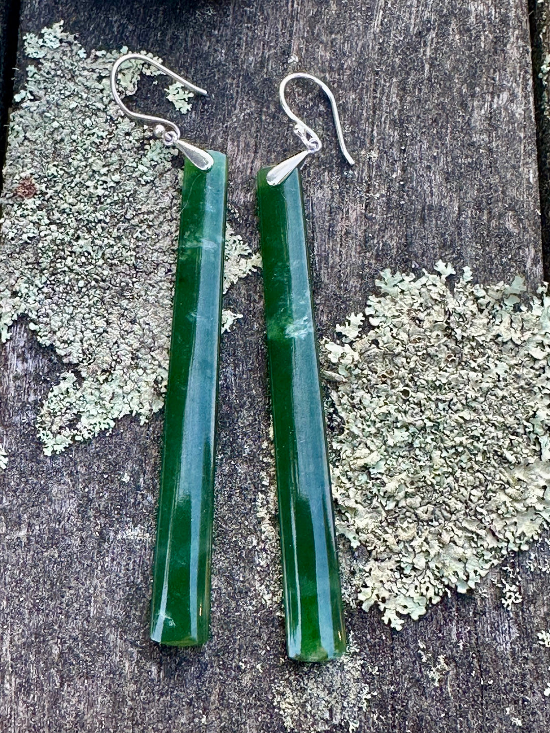 Very long translucent earrings