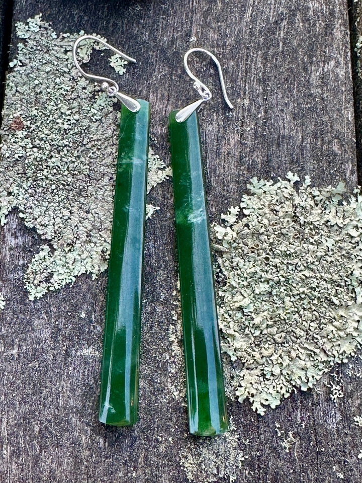 Very long translucent earrings