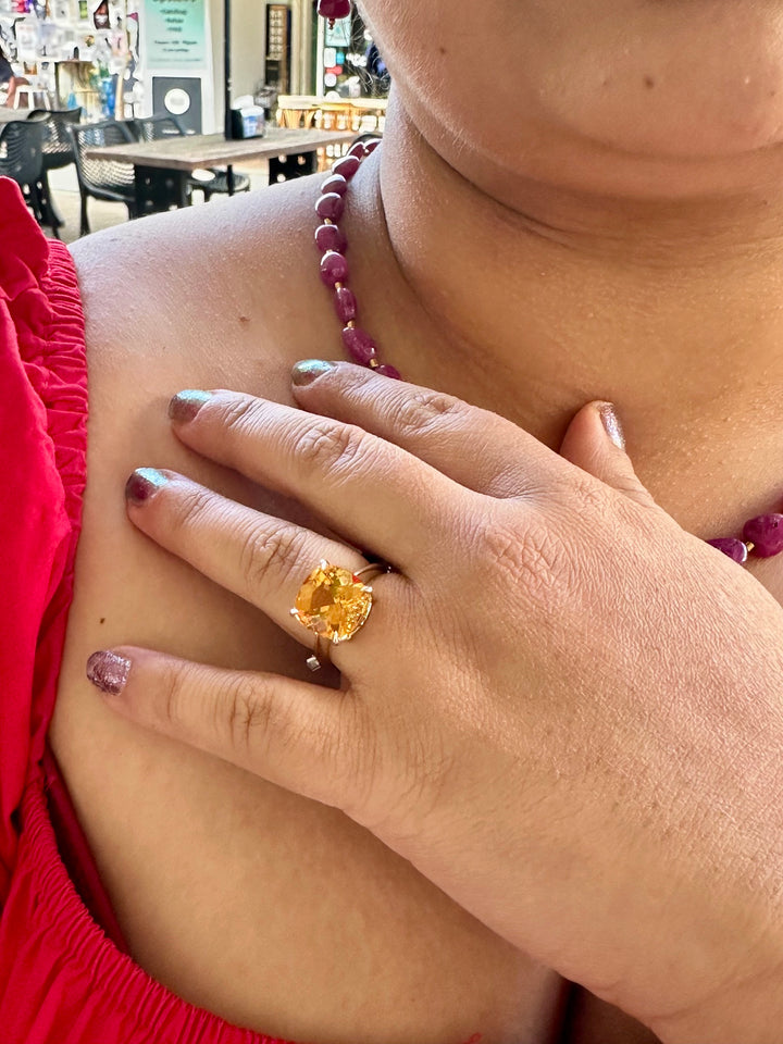 6.8ct brazilian citrine ring