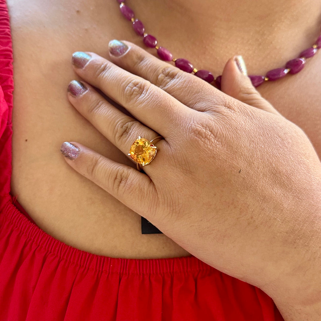 6.8ct brazilian citrine ring