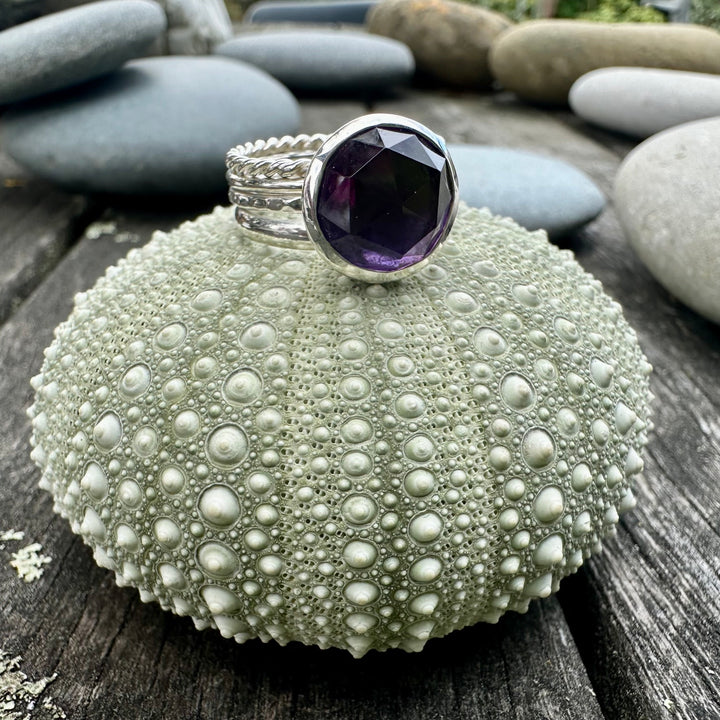 5ct rose cut amethyst fine unity ring