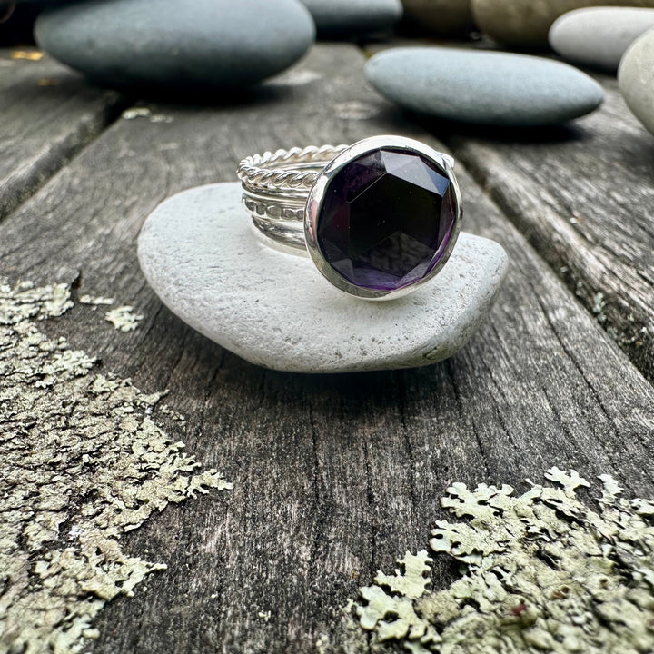 5ct rose cut amethyst fine unity ring
