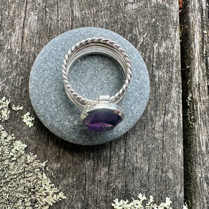 5ct rose cut amethyst fine unity ring