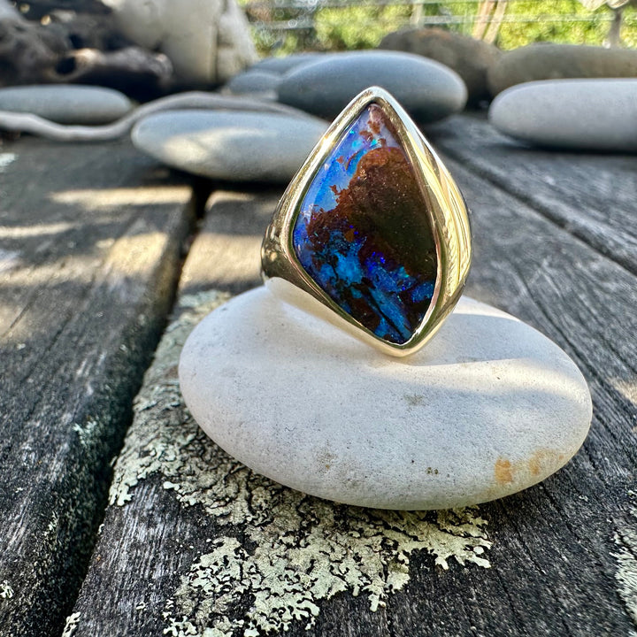8ct Winton Boulder opal signet ring