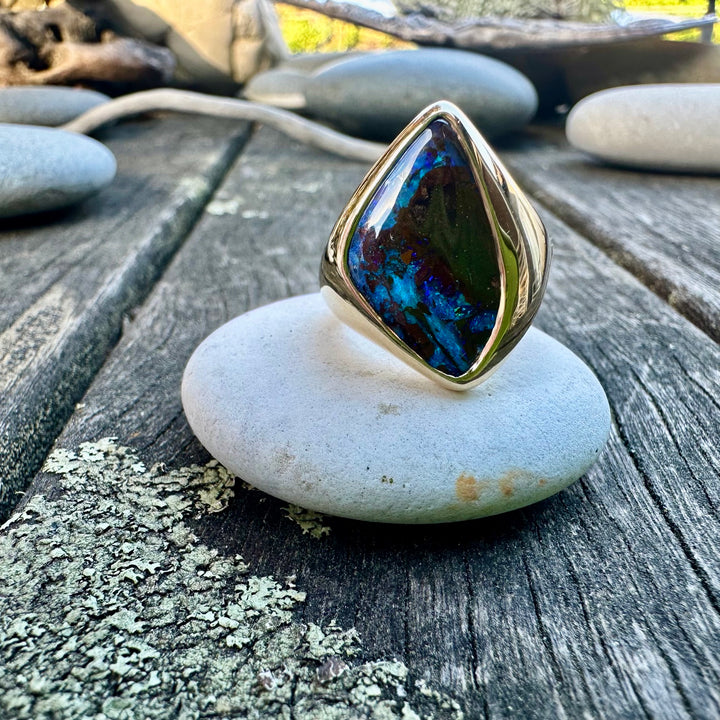 8ct Winton Boulder opal signet ring