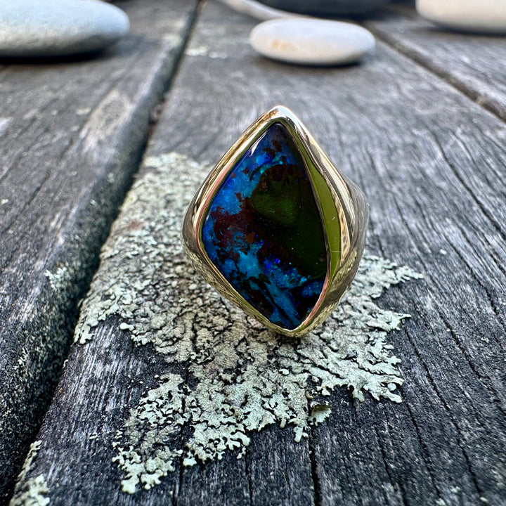 8ct Winton Boulder opal signet ring