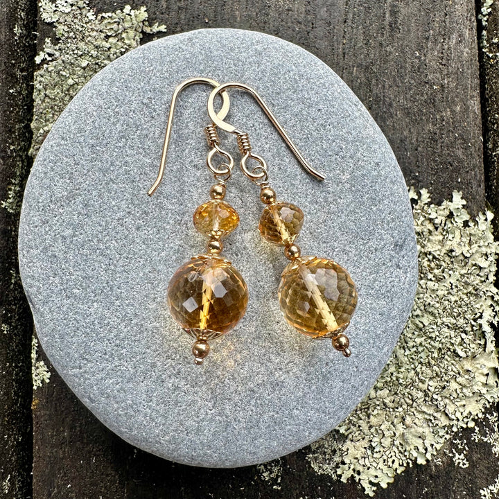 2 tier Citrine earrings