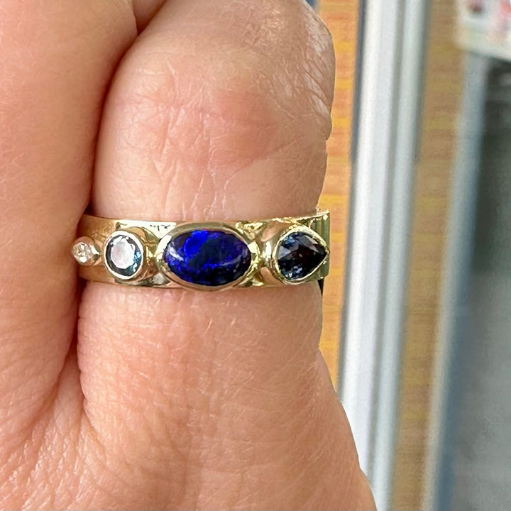 the audacious opal &amp; sapphire ring