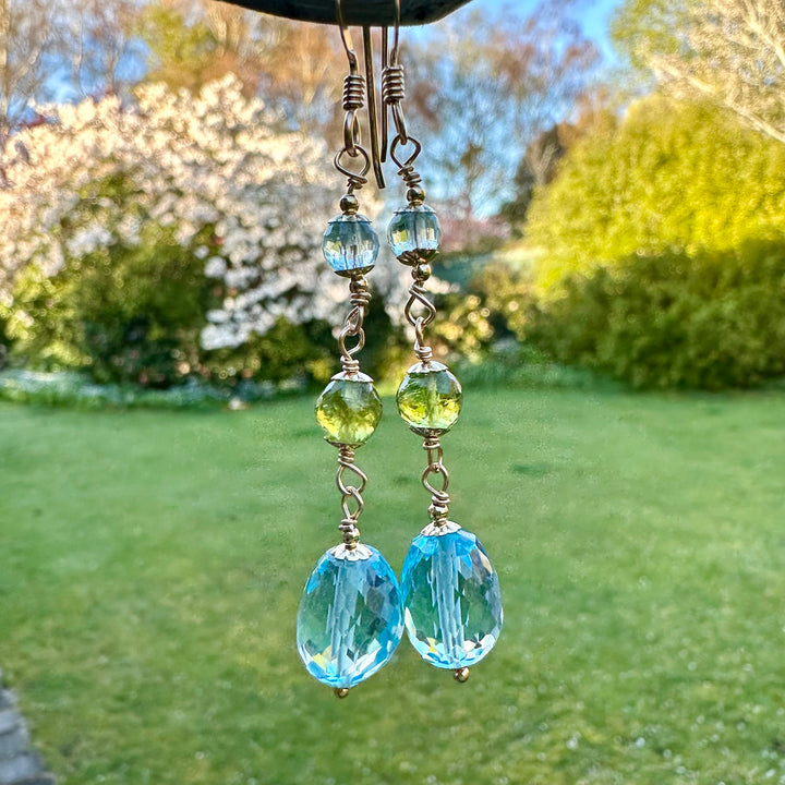 blue topaz &amp; peridot earrings