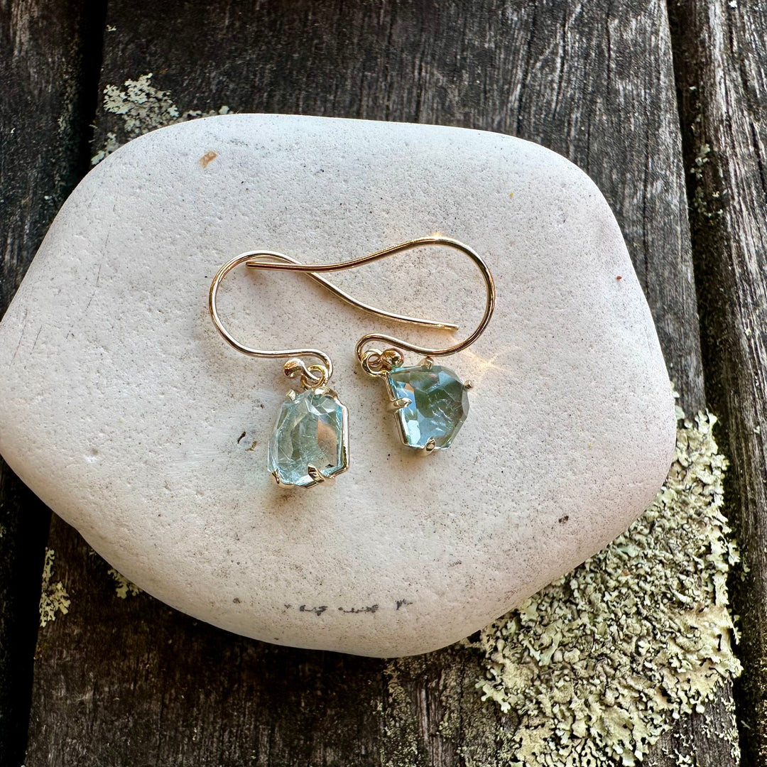 freeform brazilian aquamarine earrings