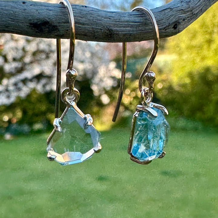 freeform brazilian aquamarine earrings
