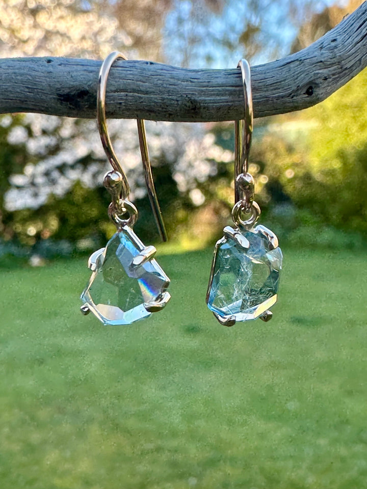 freeform brazilian aquamarine earrings