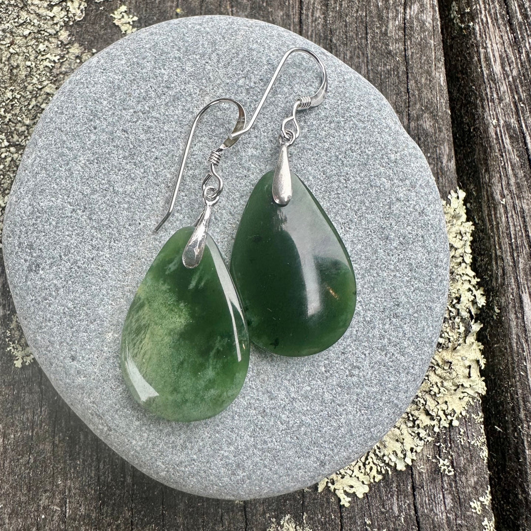Small Marsden flower greenstone earrings