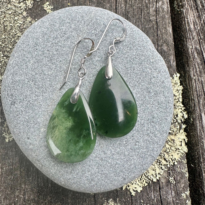 Small Marsden flower greenstone earrings