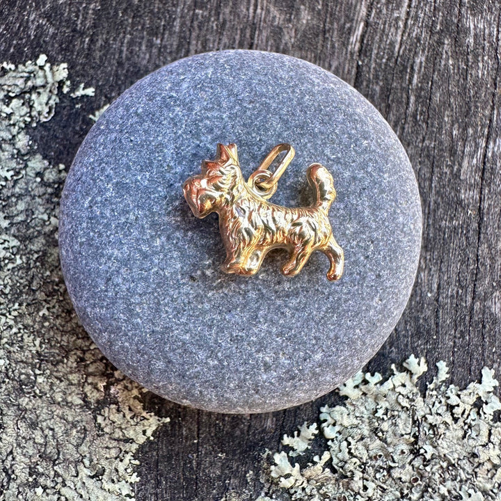 wee Vintage 9ct gold scottie charm