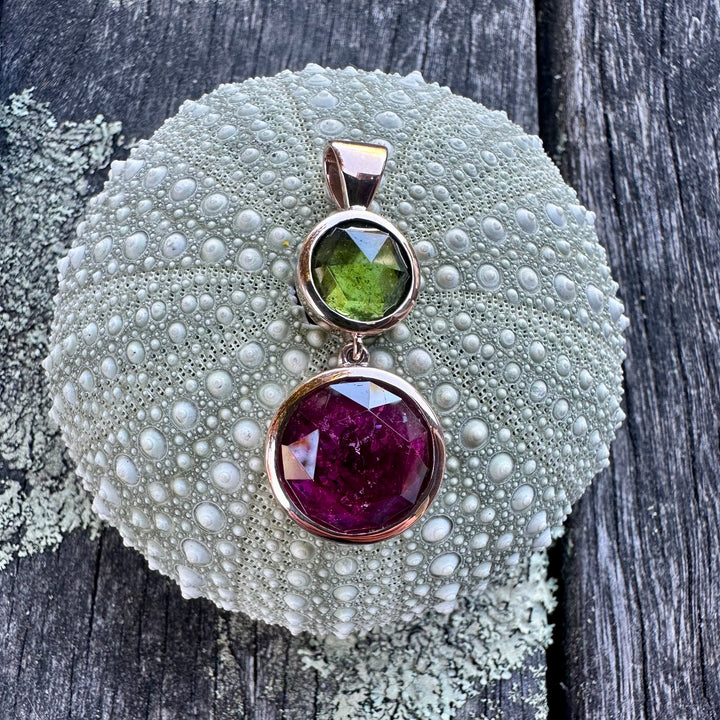 Rose cut tourmaline pendant