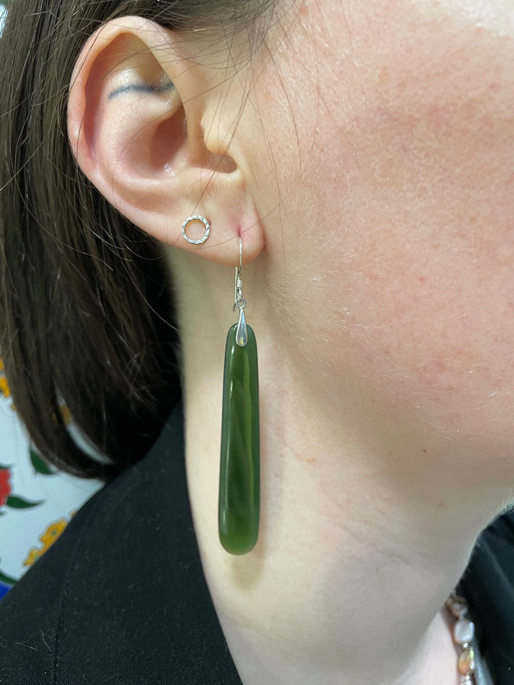 Matched NZ Greenstone earrings