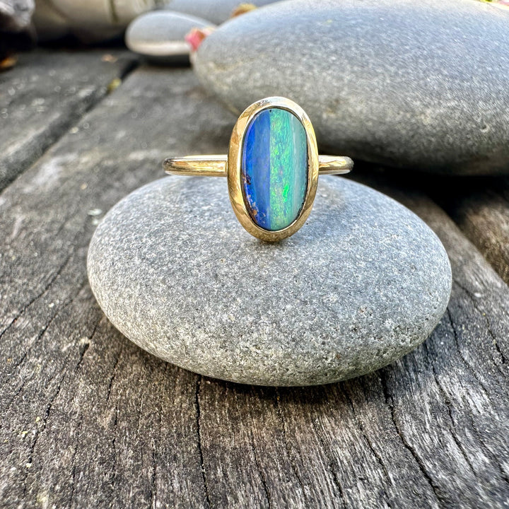 Australian Boulder opal ring