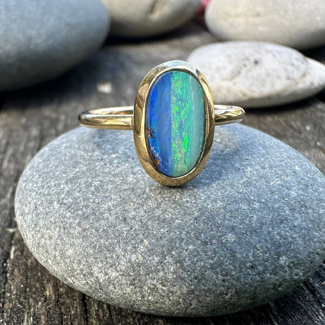 Australian Boulder opal ring