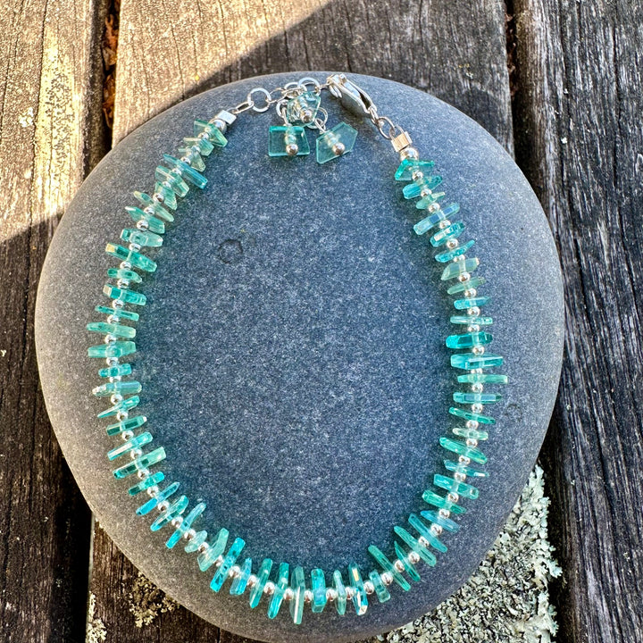 Faceted apatite rondel bracelet