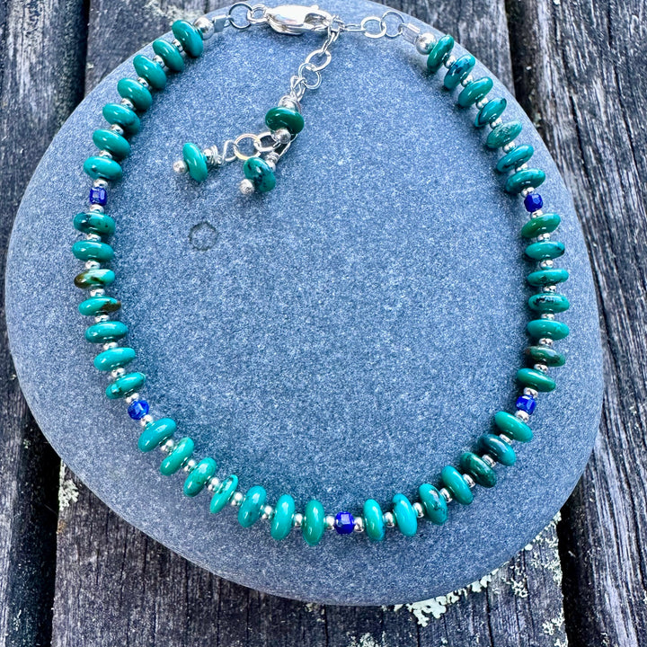 Turquoise rondel bracelet