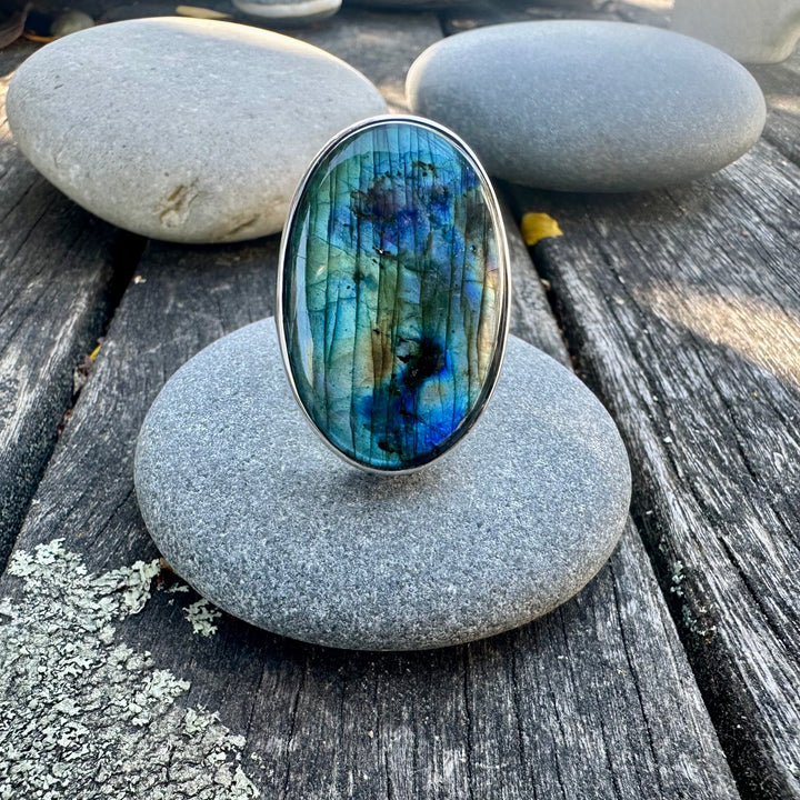 huge labradorite ring