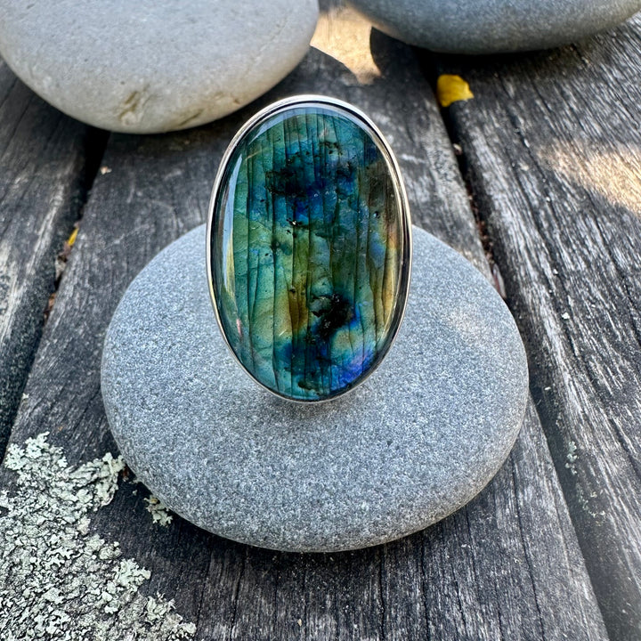 huge labradorite ring