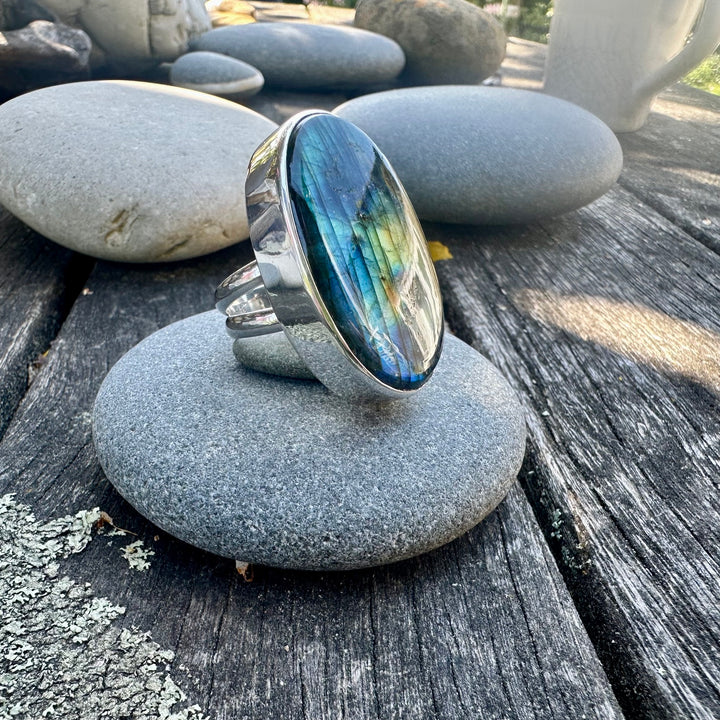 huge labradorite ring