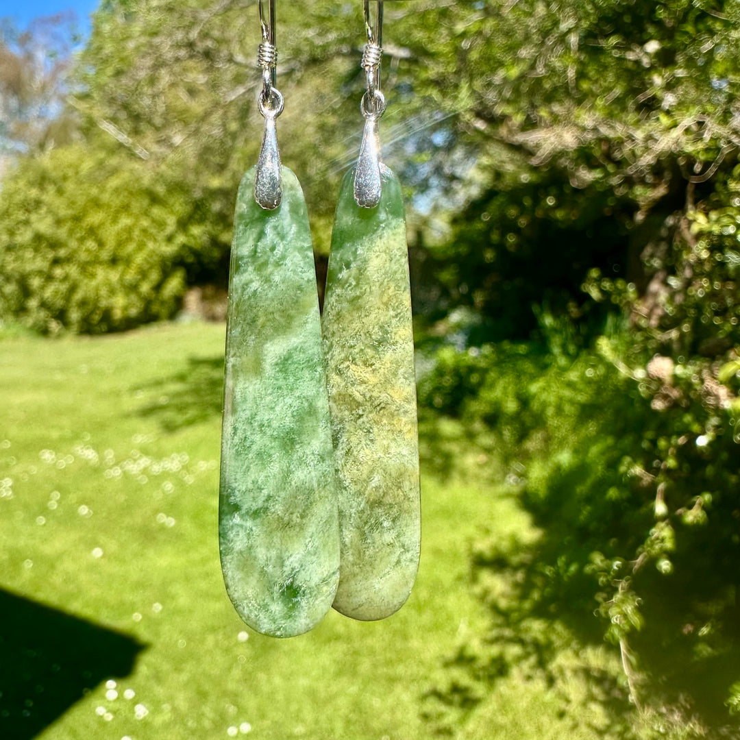 Small marsden flower greenstone earrings