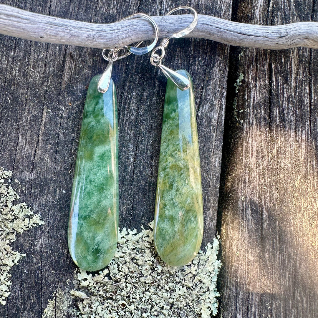 Small marsden flower greenstone earrings