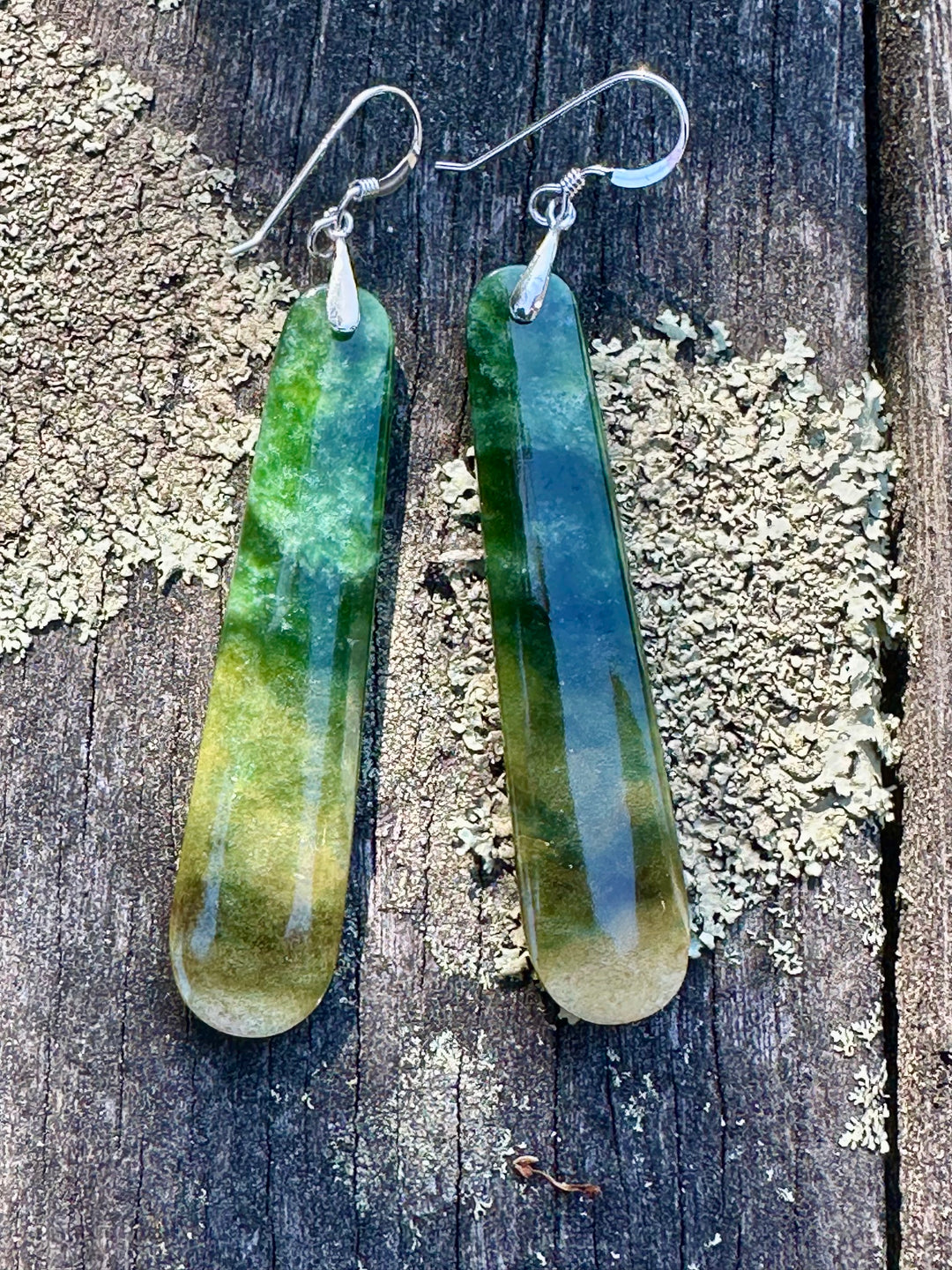 Medium Marsden flower greenstone earrings