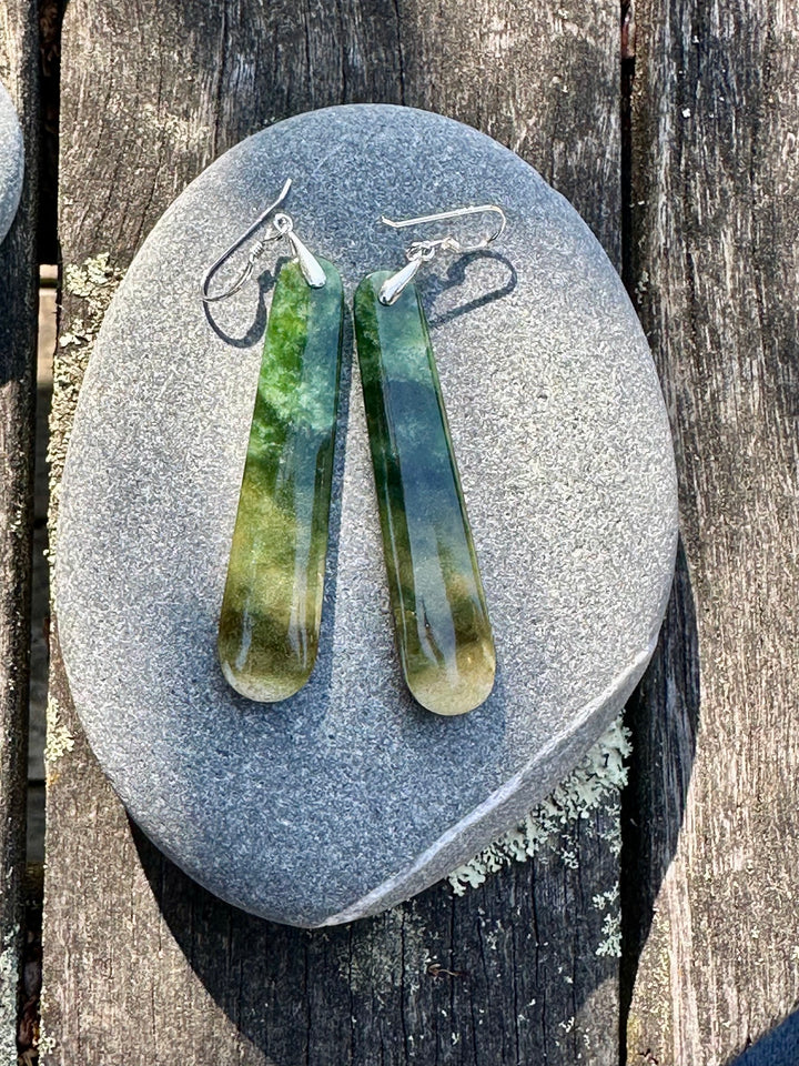Medium Marsden flower greenstone earrings