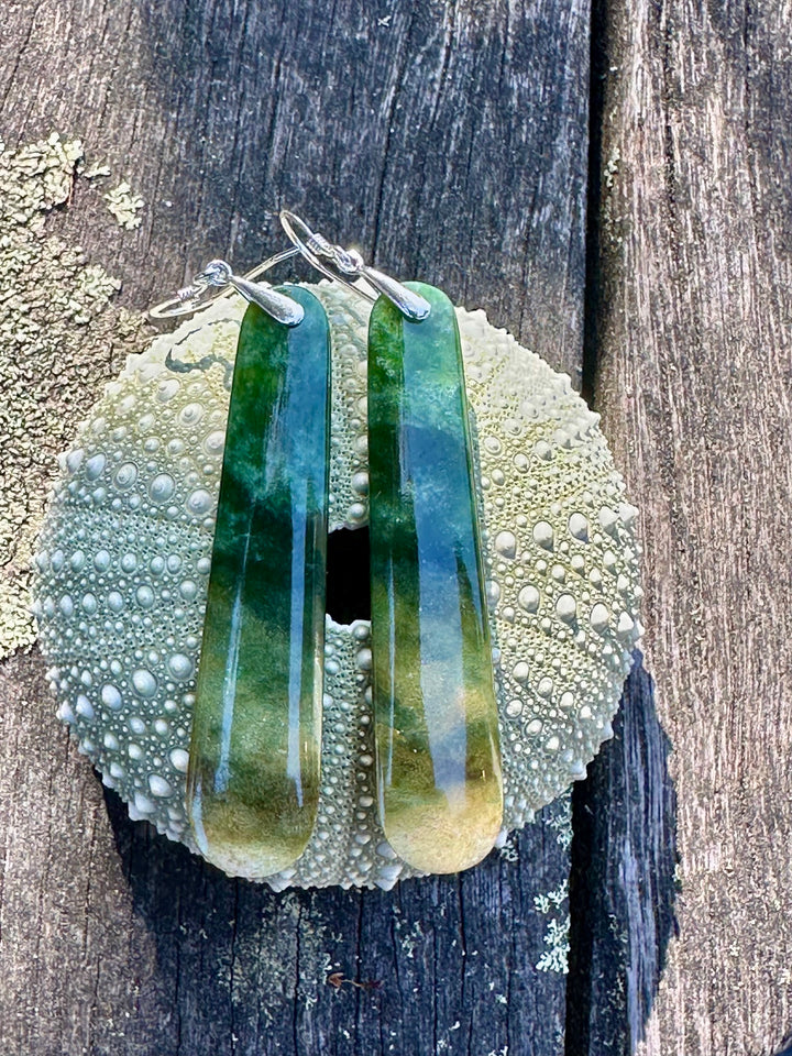 Medium Marsden flower greenstone earrings