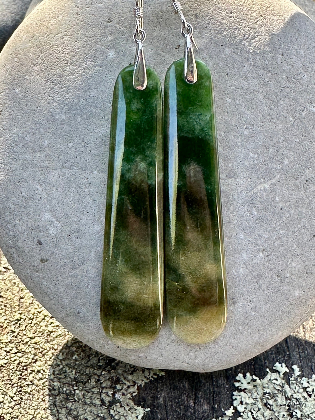 Medium Marsden flower greenstone earrings