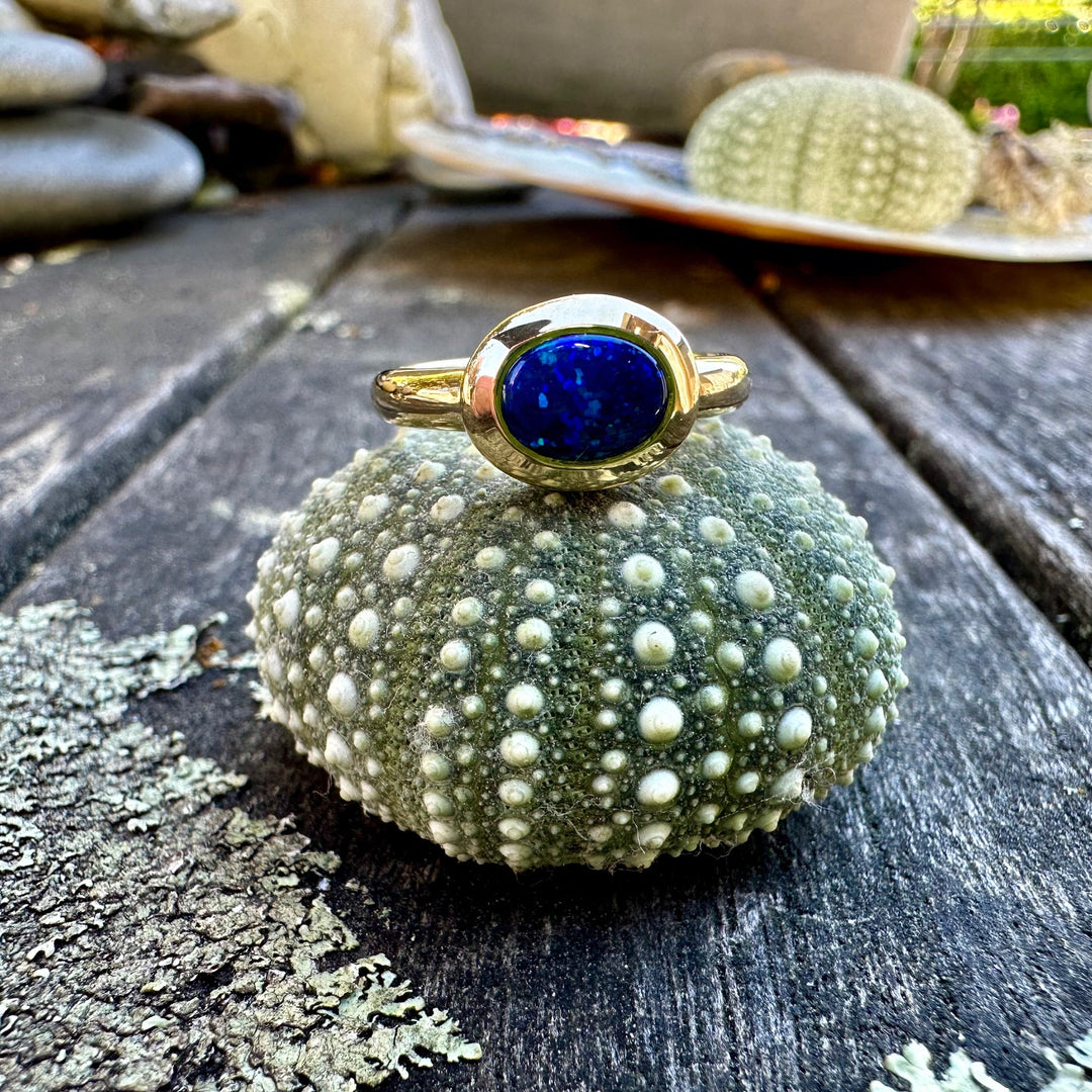 1.05ct Australian black opal ring