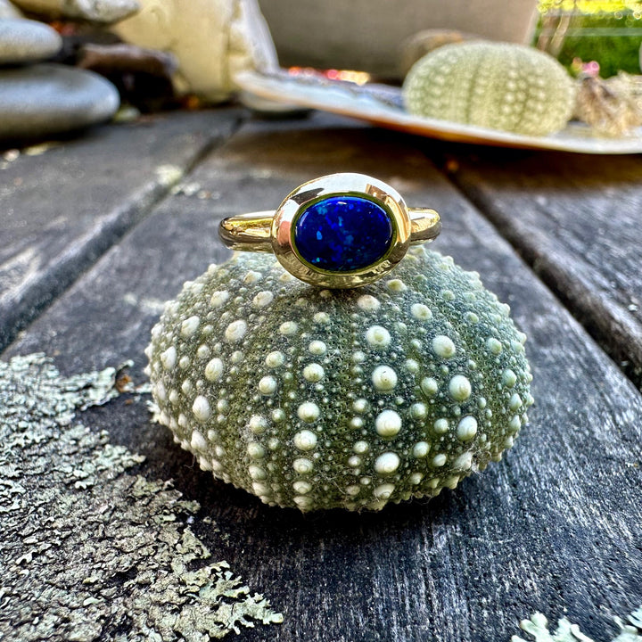 1.05ct Australian black opal ring