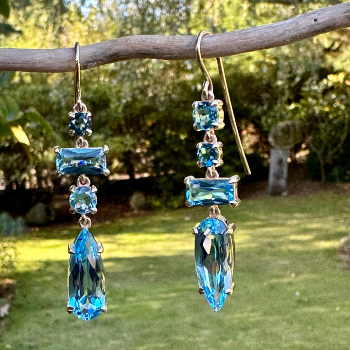 Blue topaz wild at heart  earrings