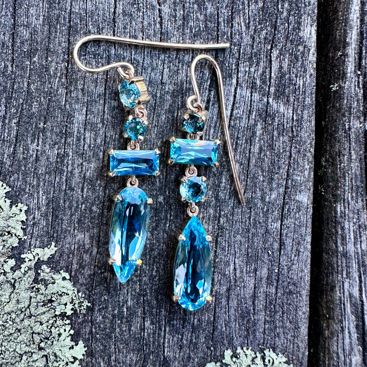 Blue topaz wild at heart  earrings