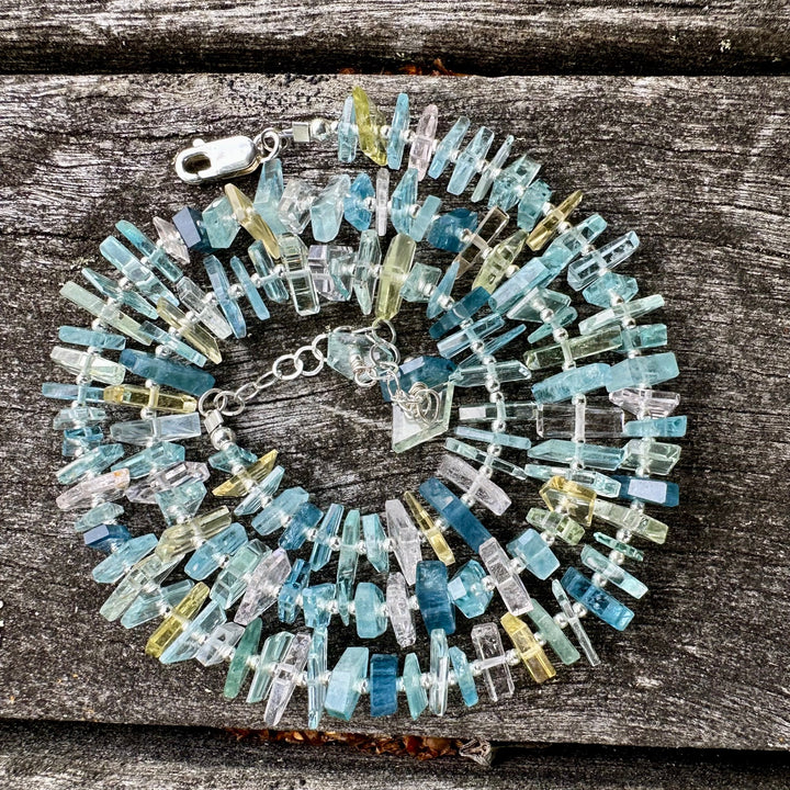 aquamarine and mixed beryl necklace