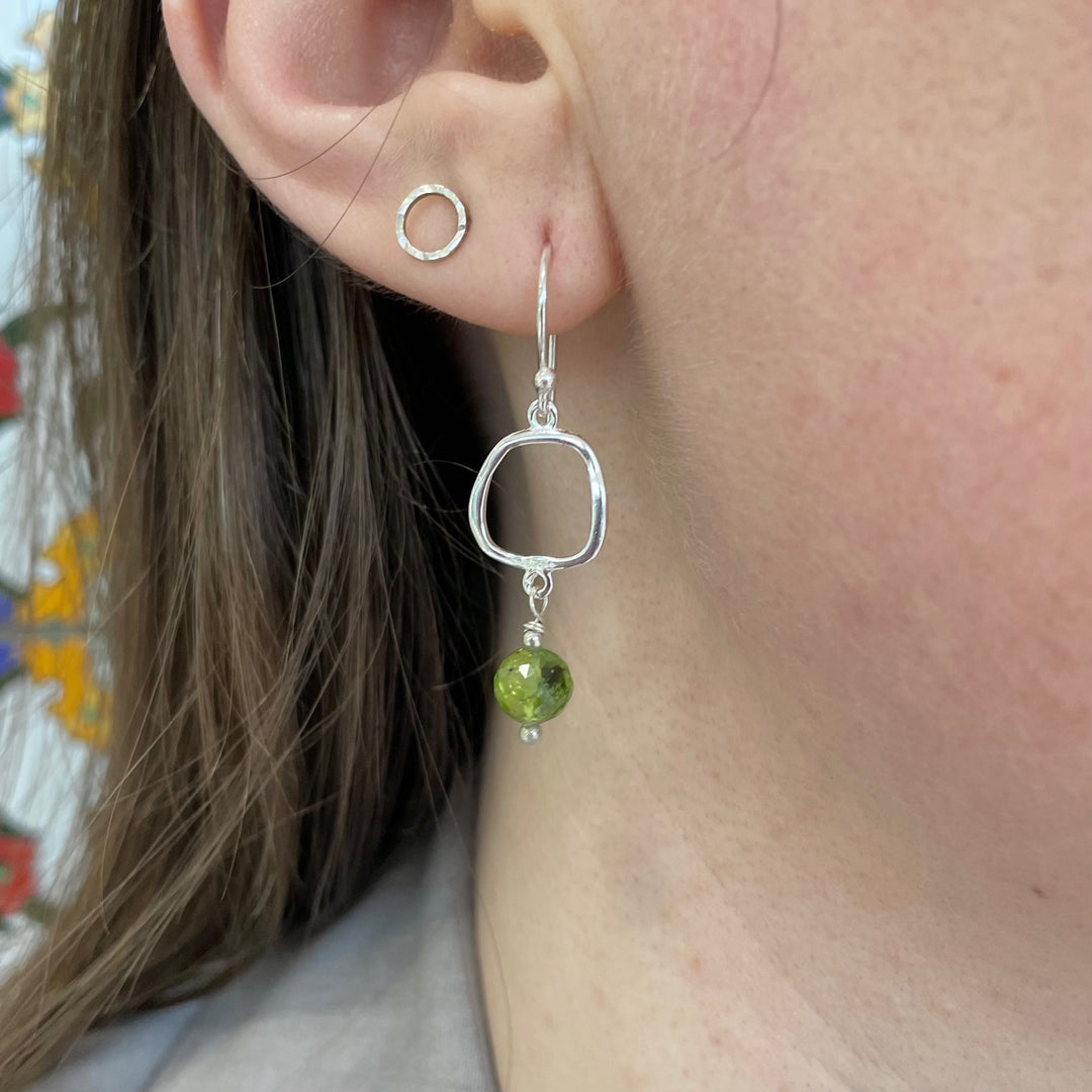 Faceted peridot earrings