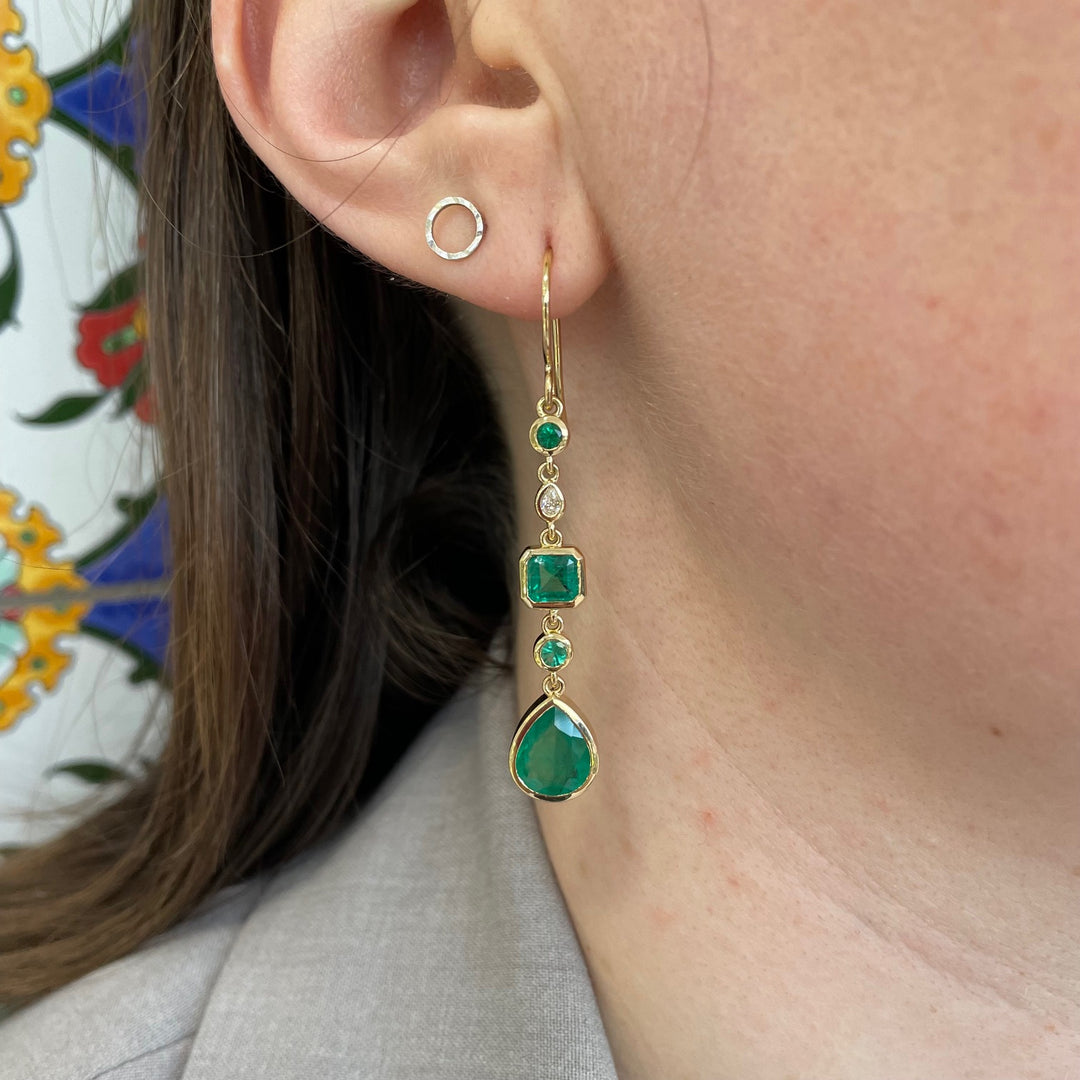 Wild at Heart Emerald and diamond earrings