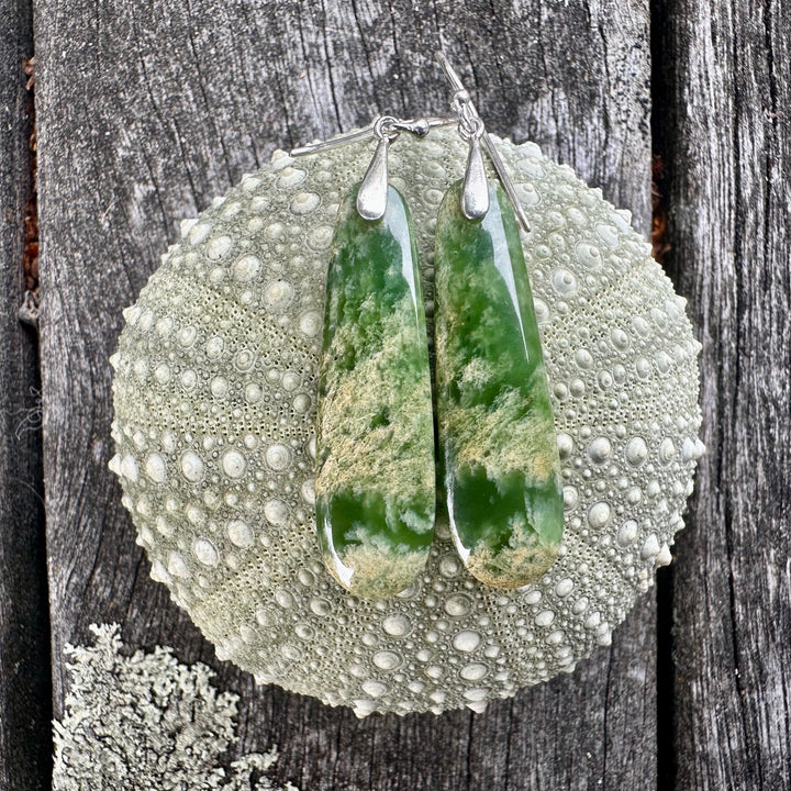 Small Marsden flower greenstone earrings
